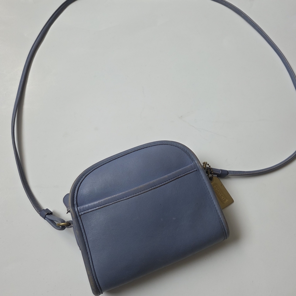 Vintage Coach Abbie 9017 Periwinkle Blue Handbag Leather